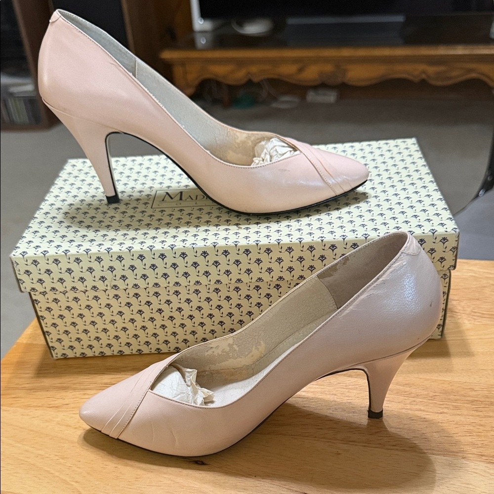 Blush Pink leather Heels